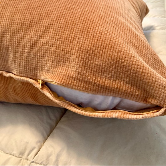 Three Custom Made Gold Colored Accent Pillow Covers 23”x23” - Picture 3 of 10